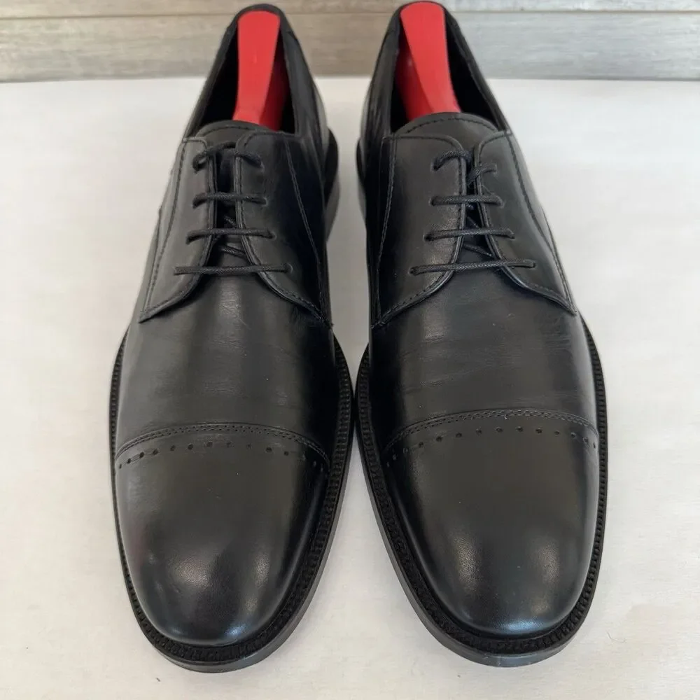 Johnston & Murphy Black Leather Cap‎ Toe Oxford Dress Shoes Men 8M Career Work